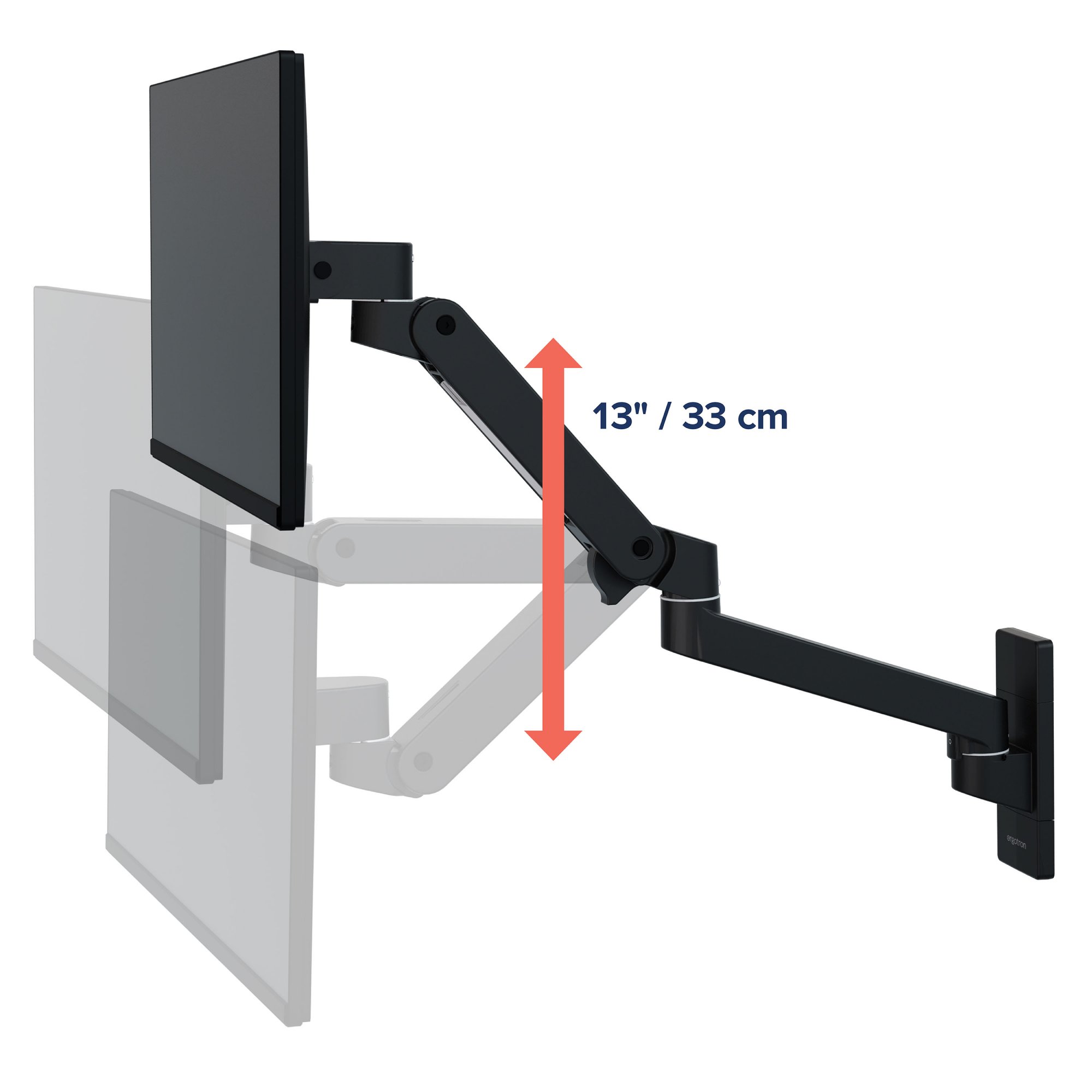 Ergotron 45-683-292 LX Pro Single Monitor Arm Wall Mount (black)