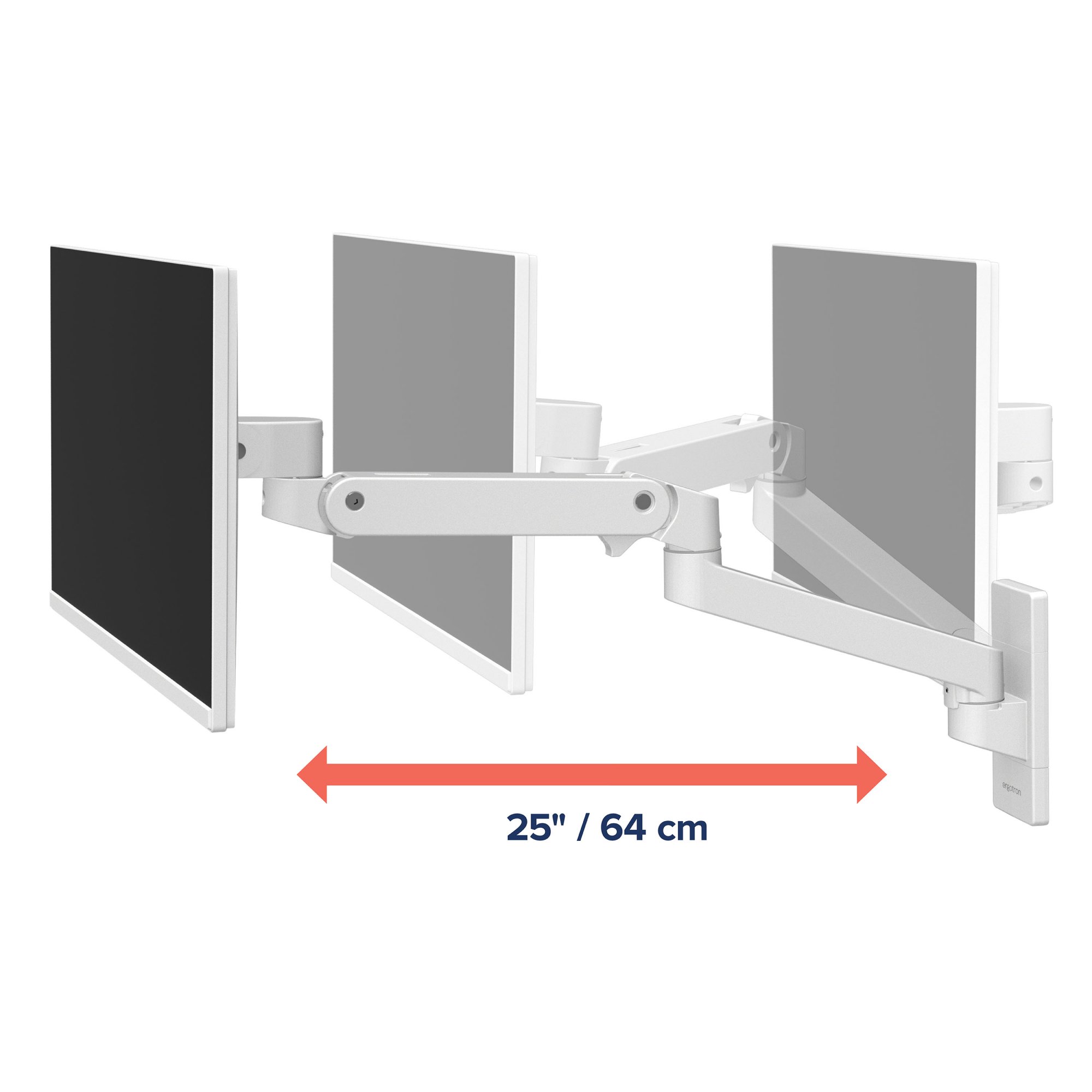 Ergotron 45-683-290 LX Pro Single Monitor Arm Wall Mount (white)