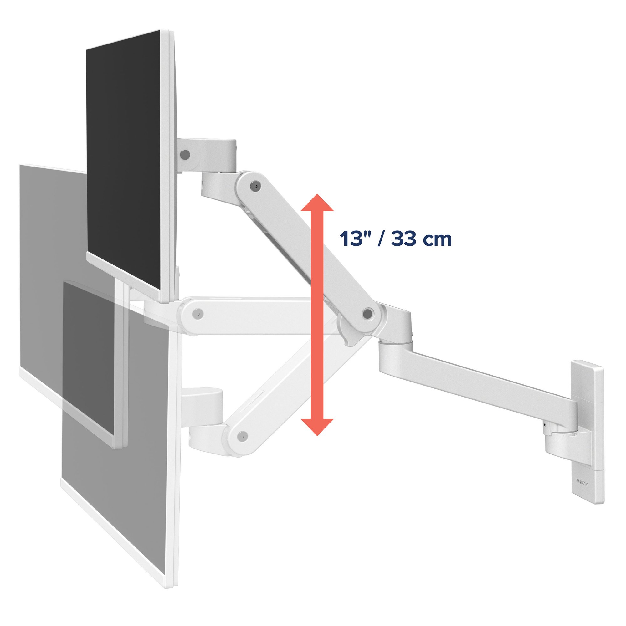 Ergotron 45-683-290 LX Pro Single Monitor Arm Wall Mount (white)
