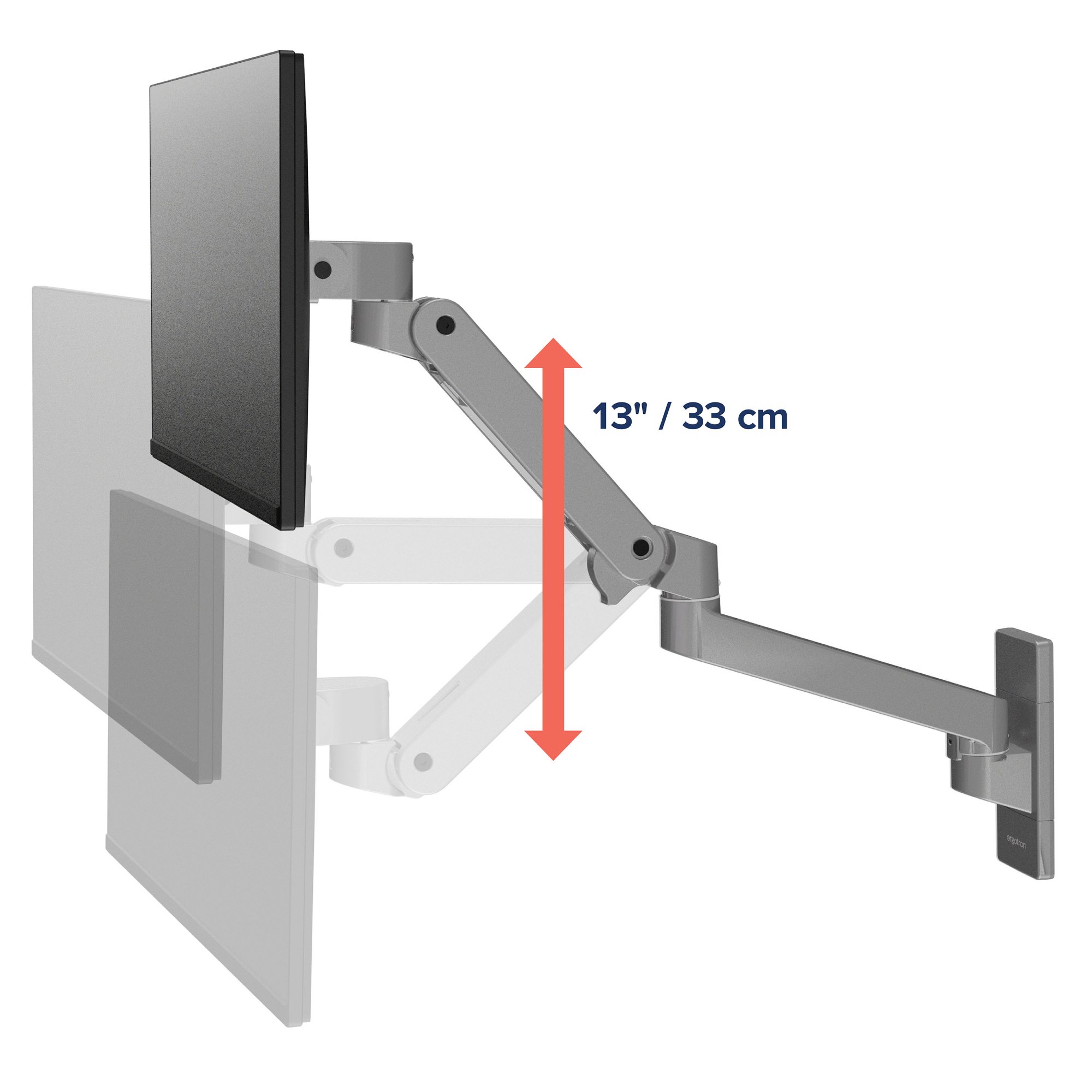 Ergotron 45-683-293 LX Pro Single Monitor Arm Wall Mount (grey)