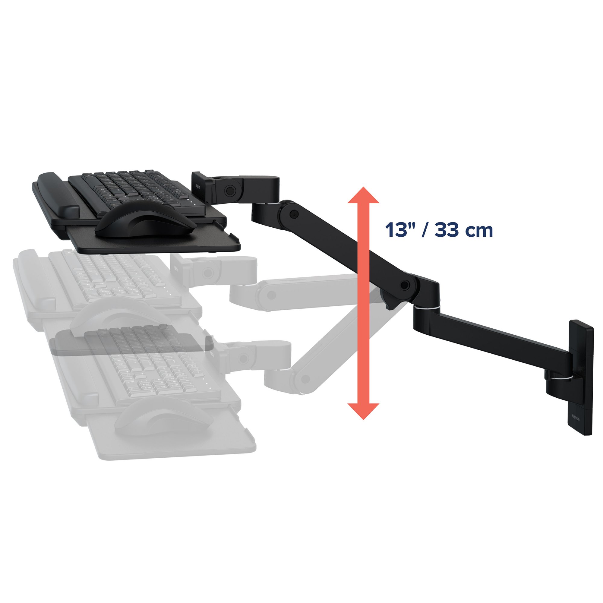 Ergotron 45-685-292 LX Pro Adjustable Wall Mount Keyboard Arm (black)
