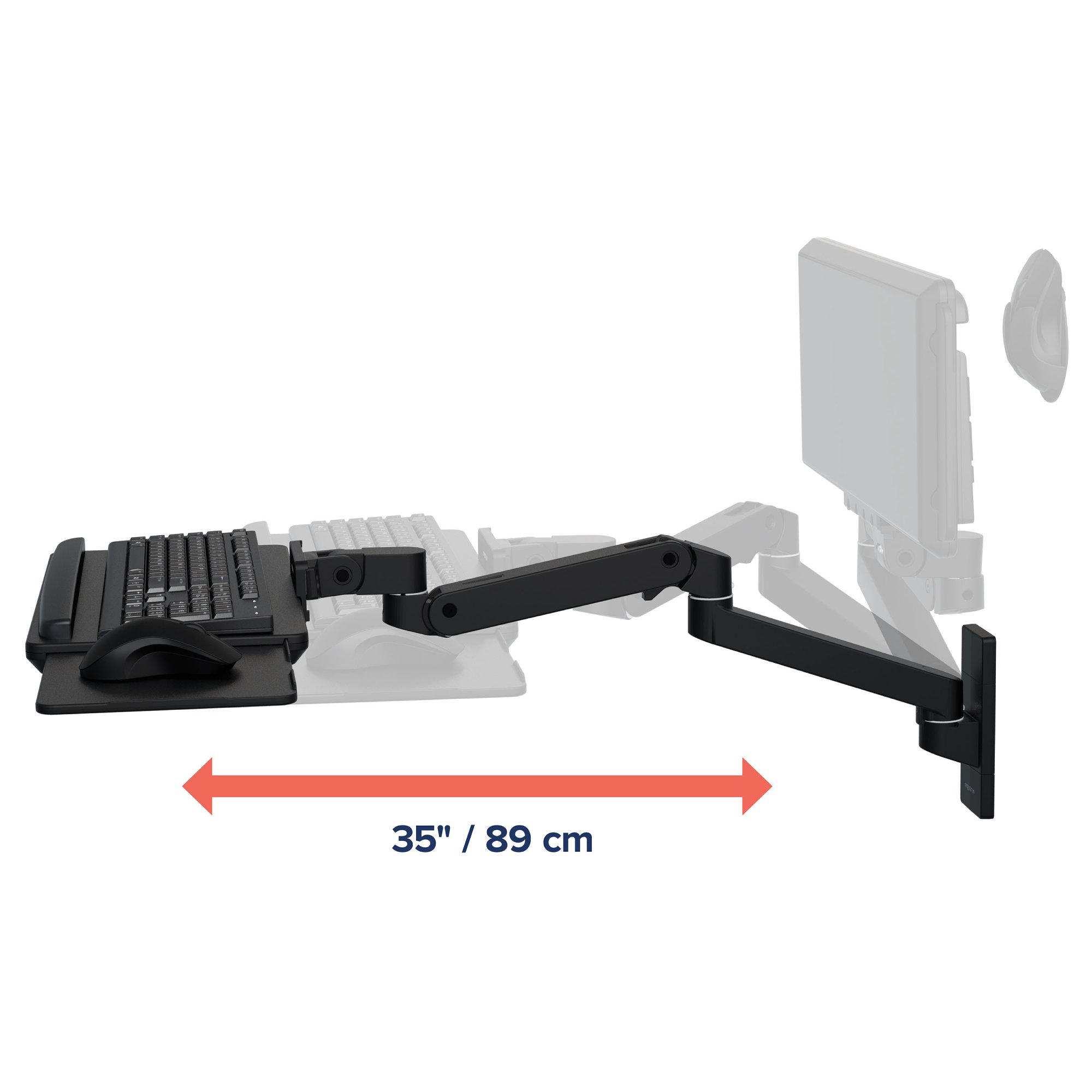 Ergotron 45-685-292 LX Pro Adjustable Wall Mount Keyboard Arm (black)