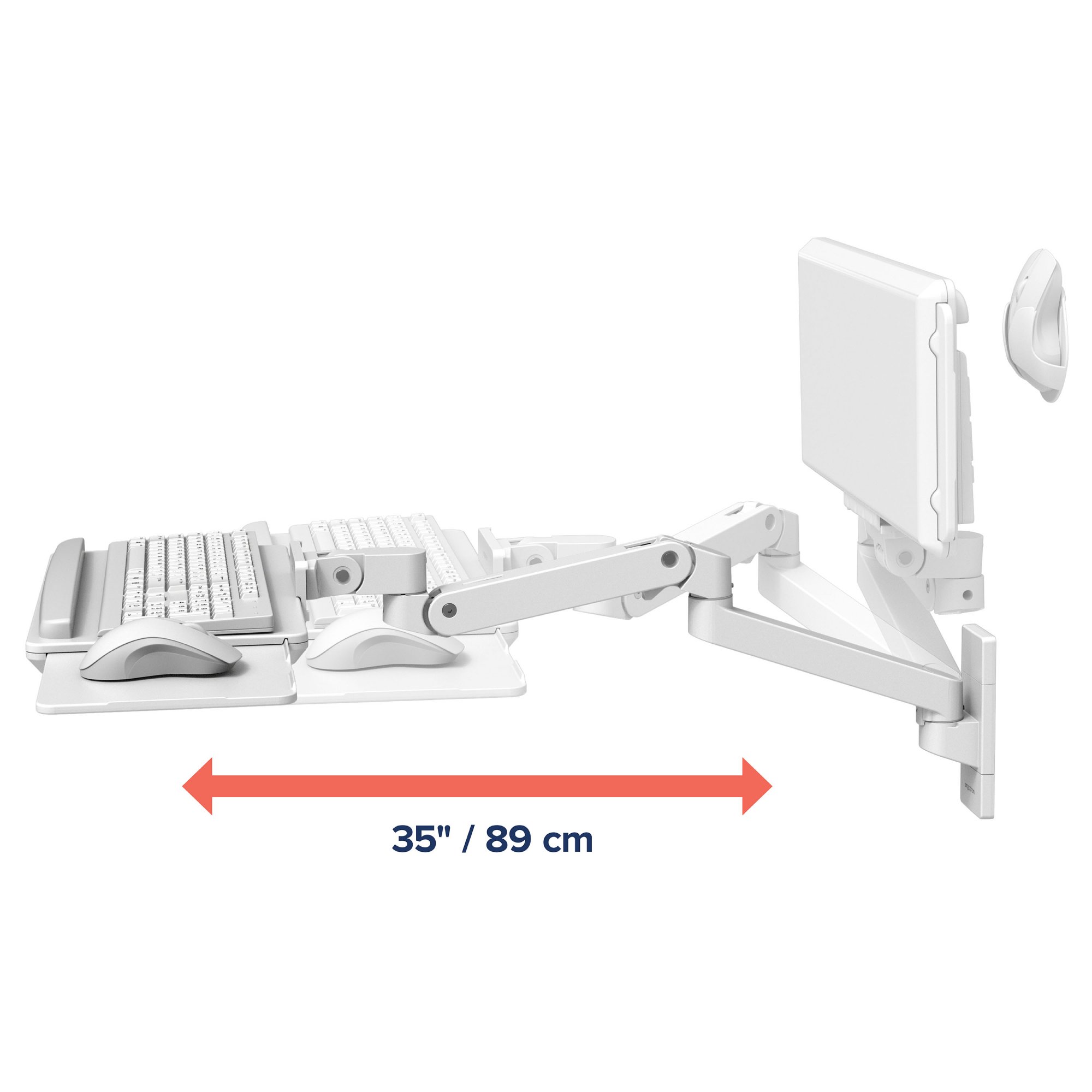 Ergotron 45-685-290 LX Pro Adjustable Wall Mount Keyboard Arm (white)