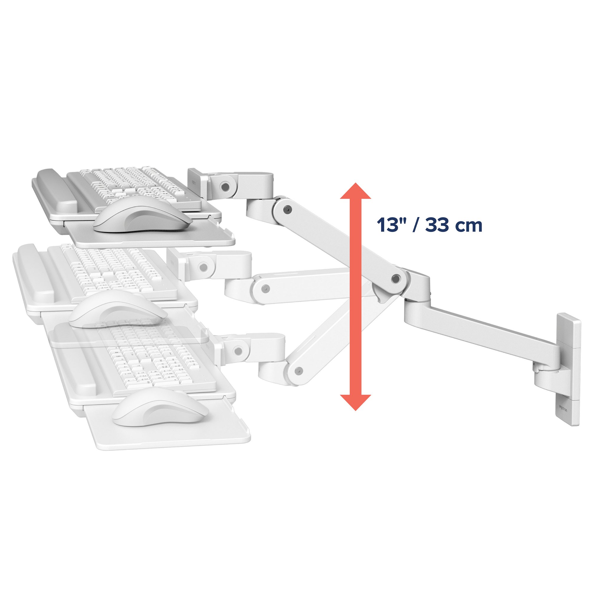 Ergotron 45-685-290 LX Pro Adjustable Wall Mount Keyboard Arm (white)