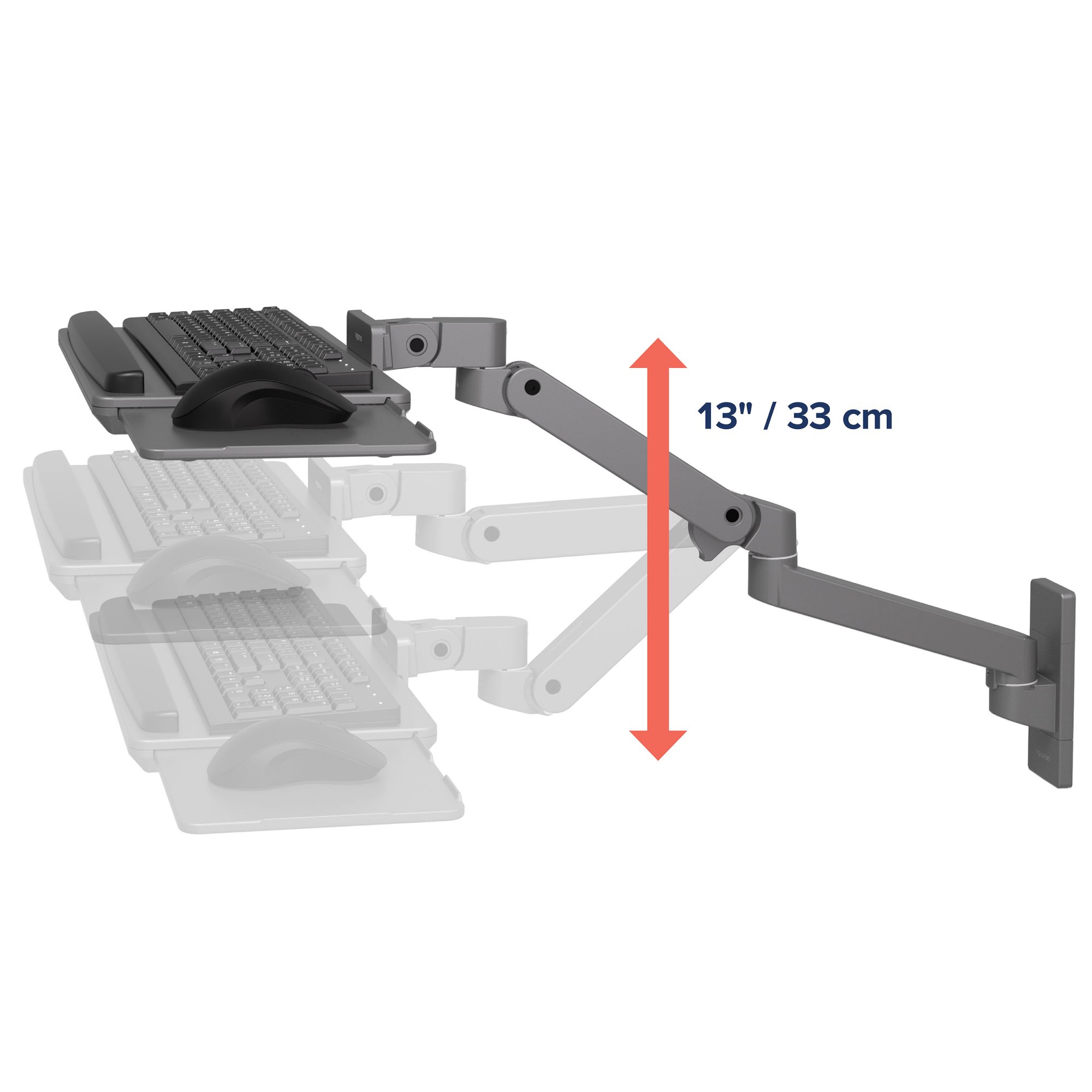 Ergotron 45-685-293 LX Pro Adjustable Wall Mount Keyboard Arm (grey)