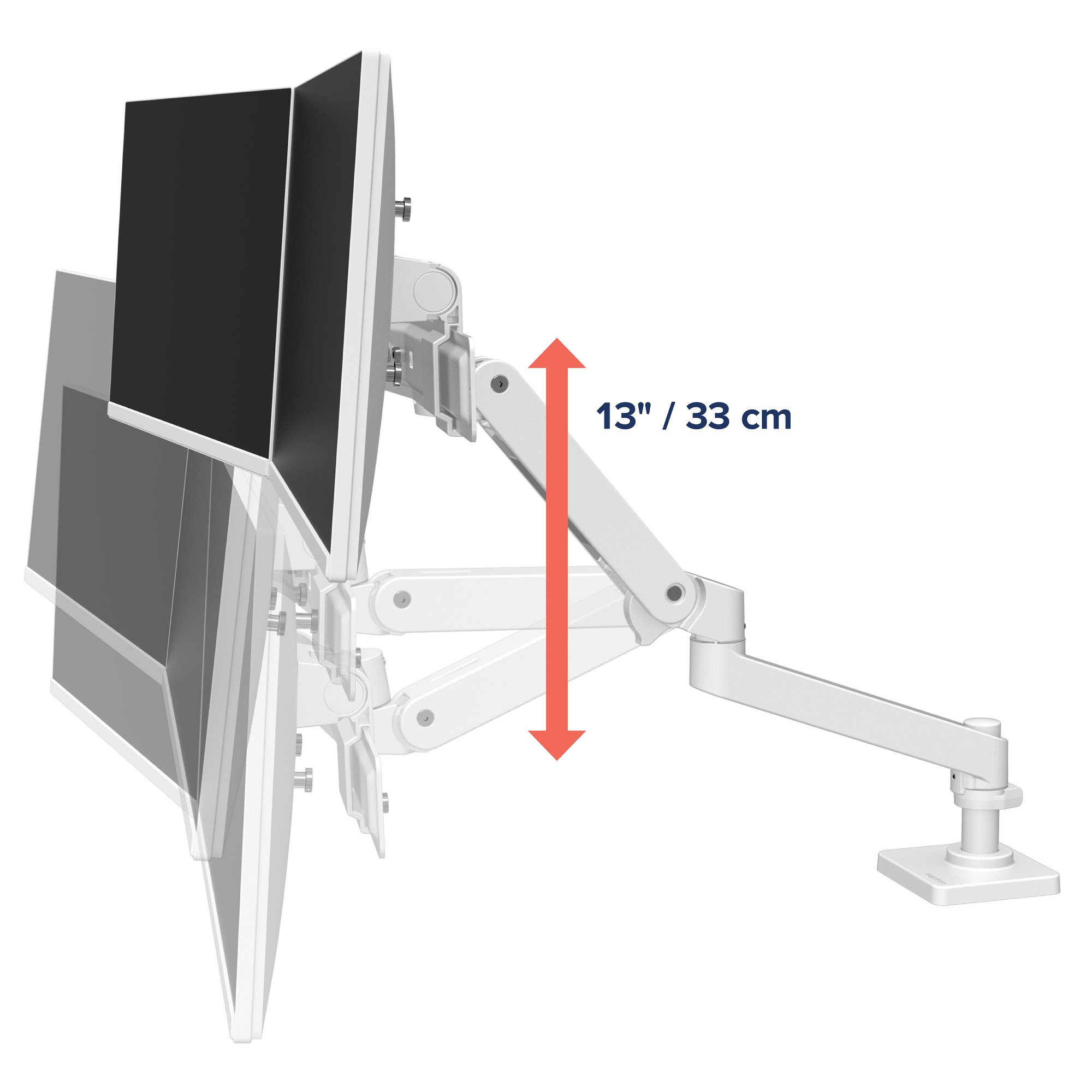 Ergotron 45-684-290 LX Pro Desk Mount Dual Monitor Direct Arm (white)