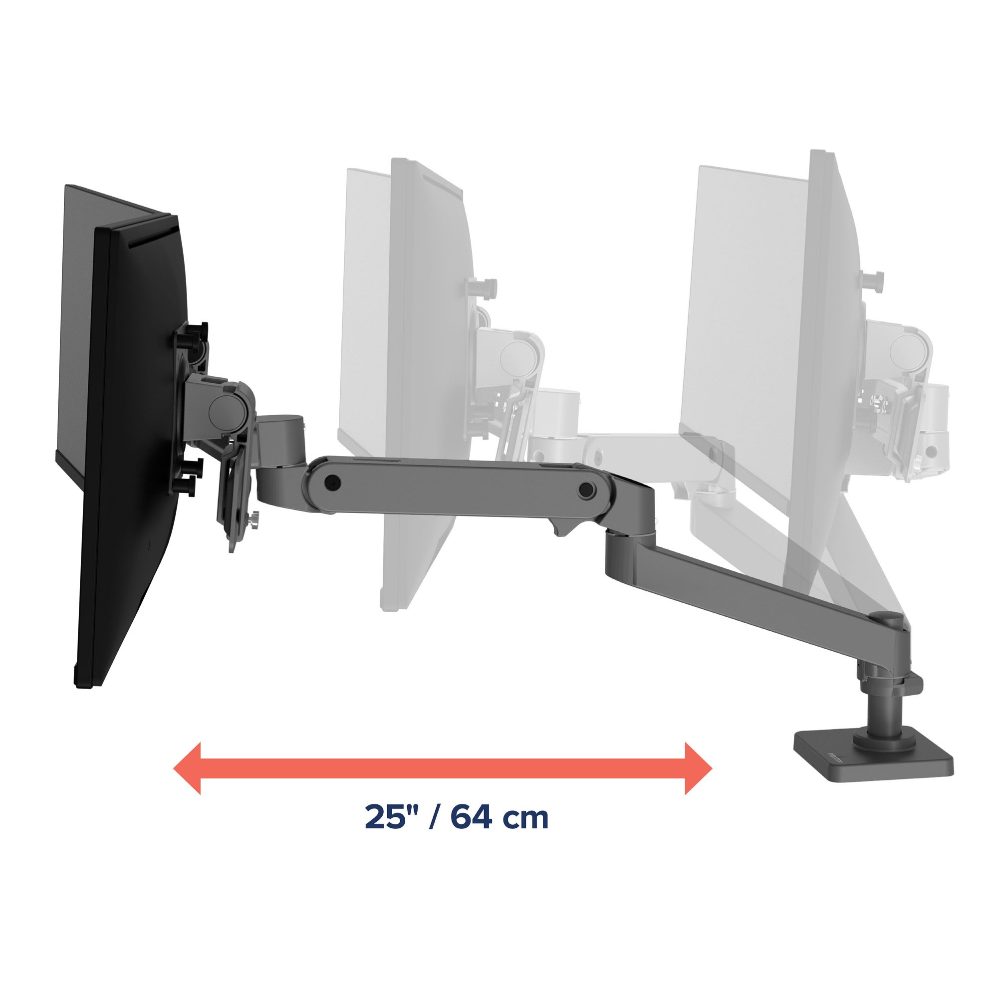 Ergotron 45-684-293 LX Pro Desk Mount Dual Monitor Direct Arm (grey)