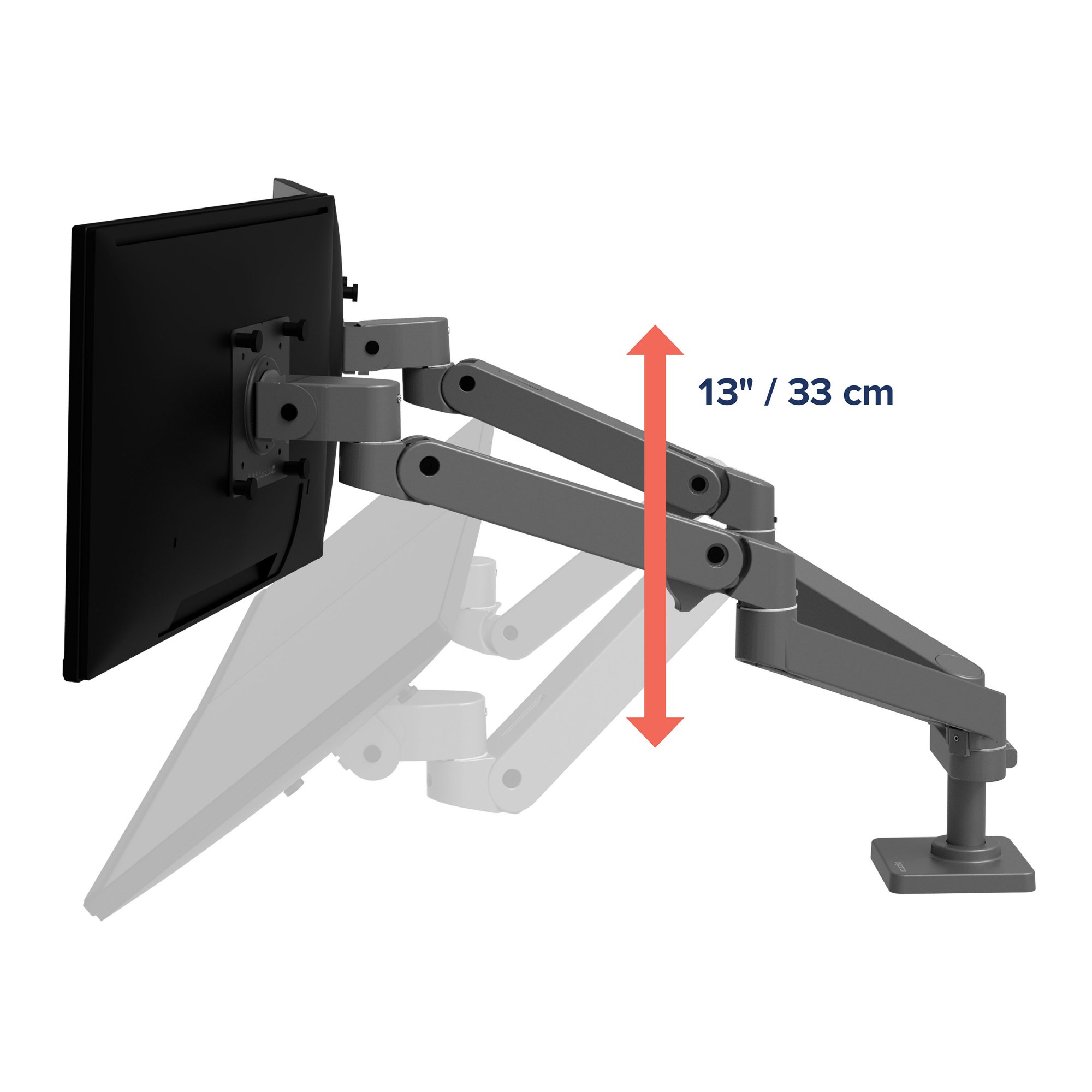 Ergotron 45-686-293 LX Pro Dual Monitor Side-by-Side Arm (dark grey)