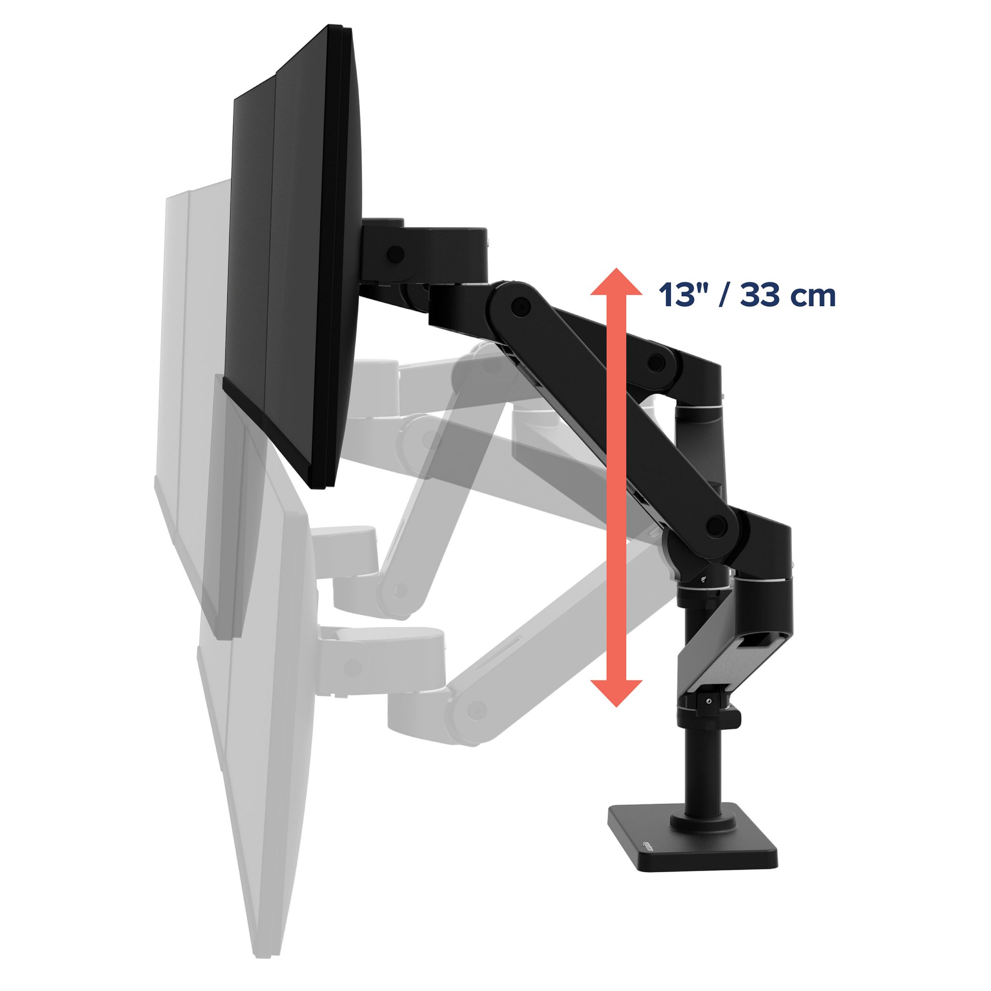 Ergotron 45-690-292 LX Pro Dual Monitor Desk Mount Stacking Arm (black)