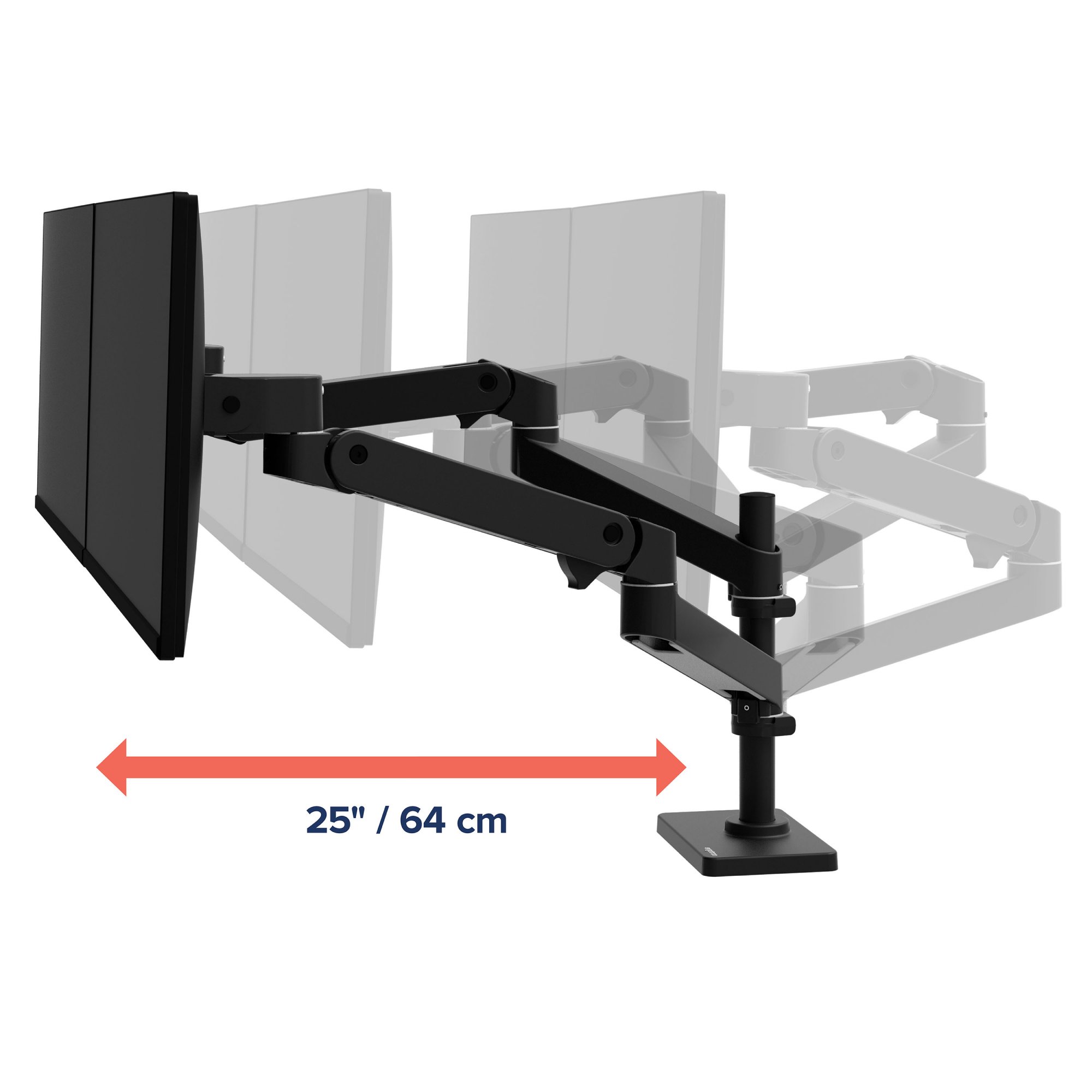 Ergotron 45-690-292 LX Pro Dual Monitor Desk Mount Stacking Arm (black)