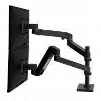 Ergotron 45-690-292 LX Pro Dual Monitor Desk Mount Stacking Arm (black)