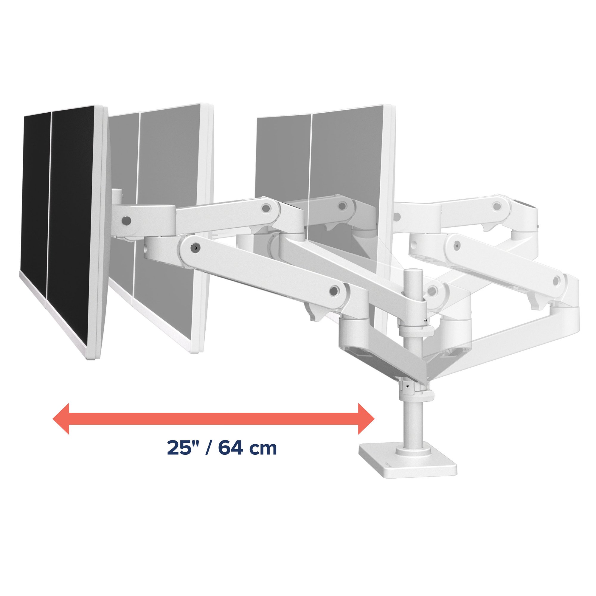 Ergotron 45-690-290 LX Pro Dual Monitor Desk Mount Stacking Arm (white)