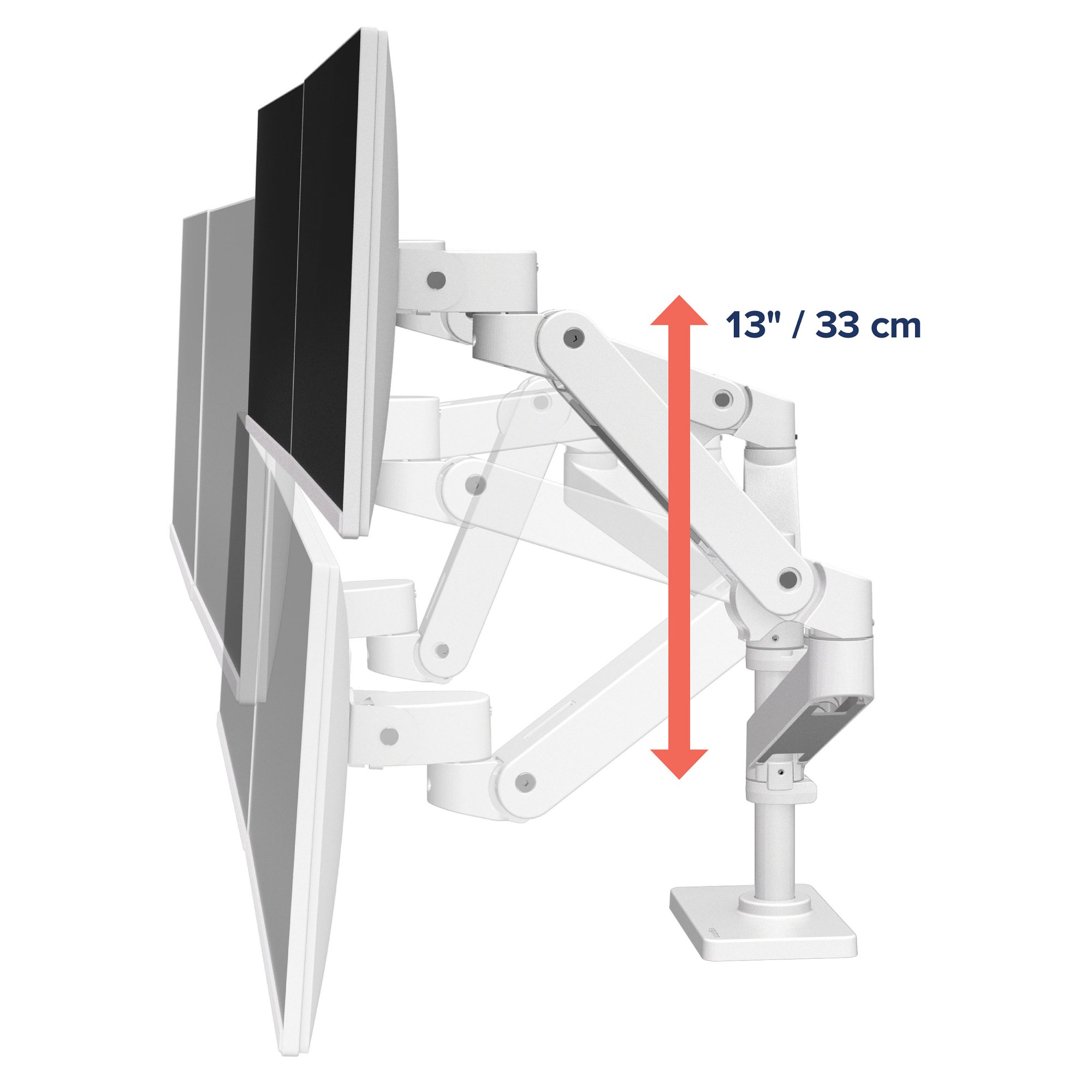 Ergotron 45-690-290 LX Pro Dual Monitor Desk Mount Stacking Arm (white)