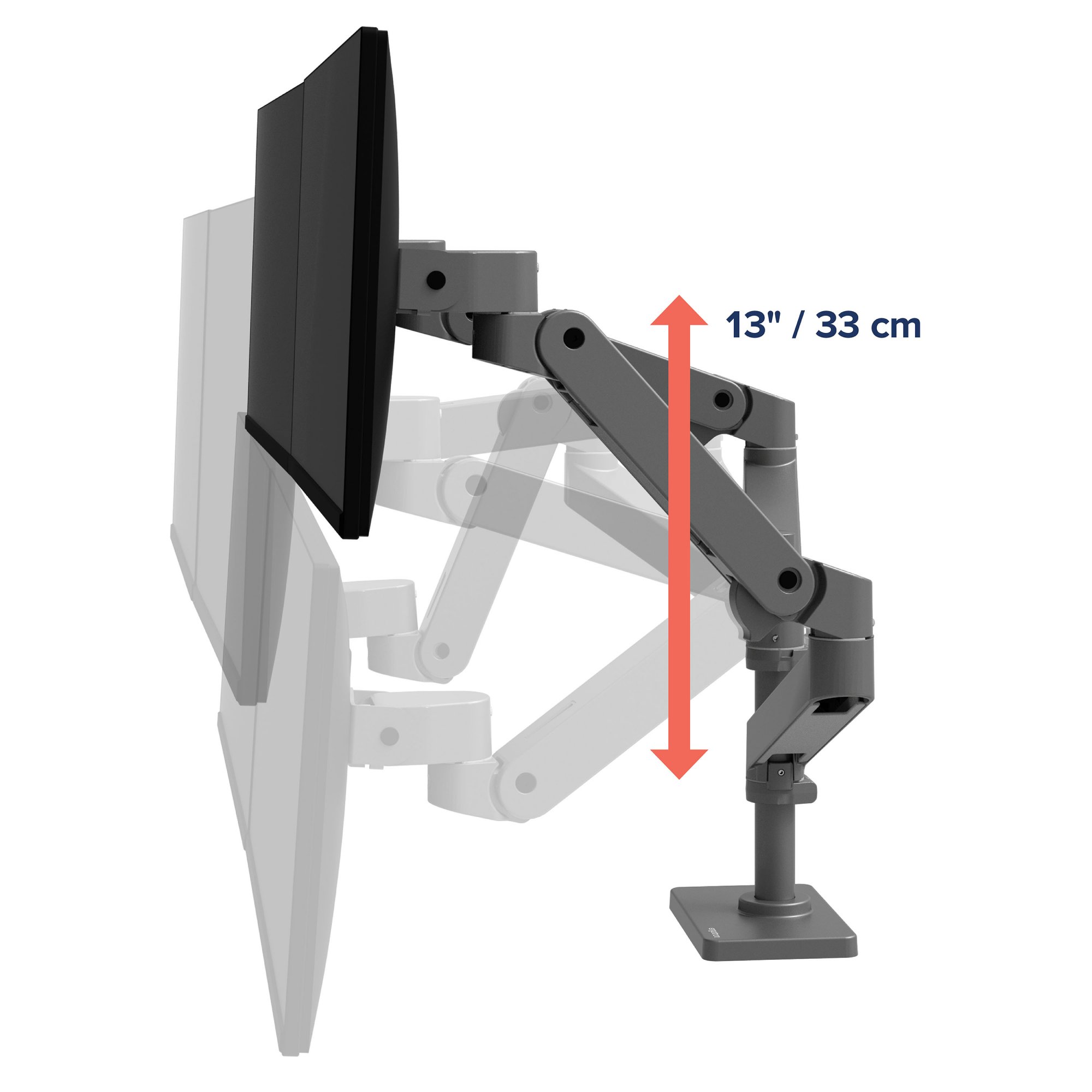 Ergotron 45-690-293 LX Pro Dual Monitor Desk Mount Stacking Arm (grey)