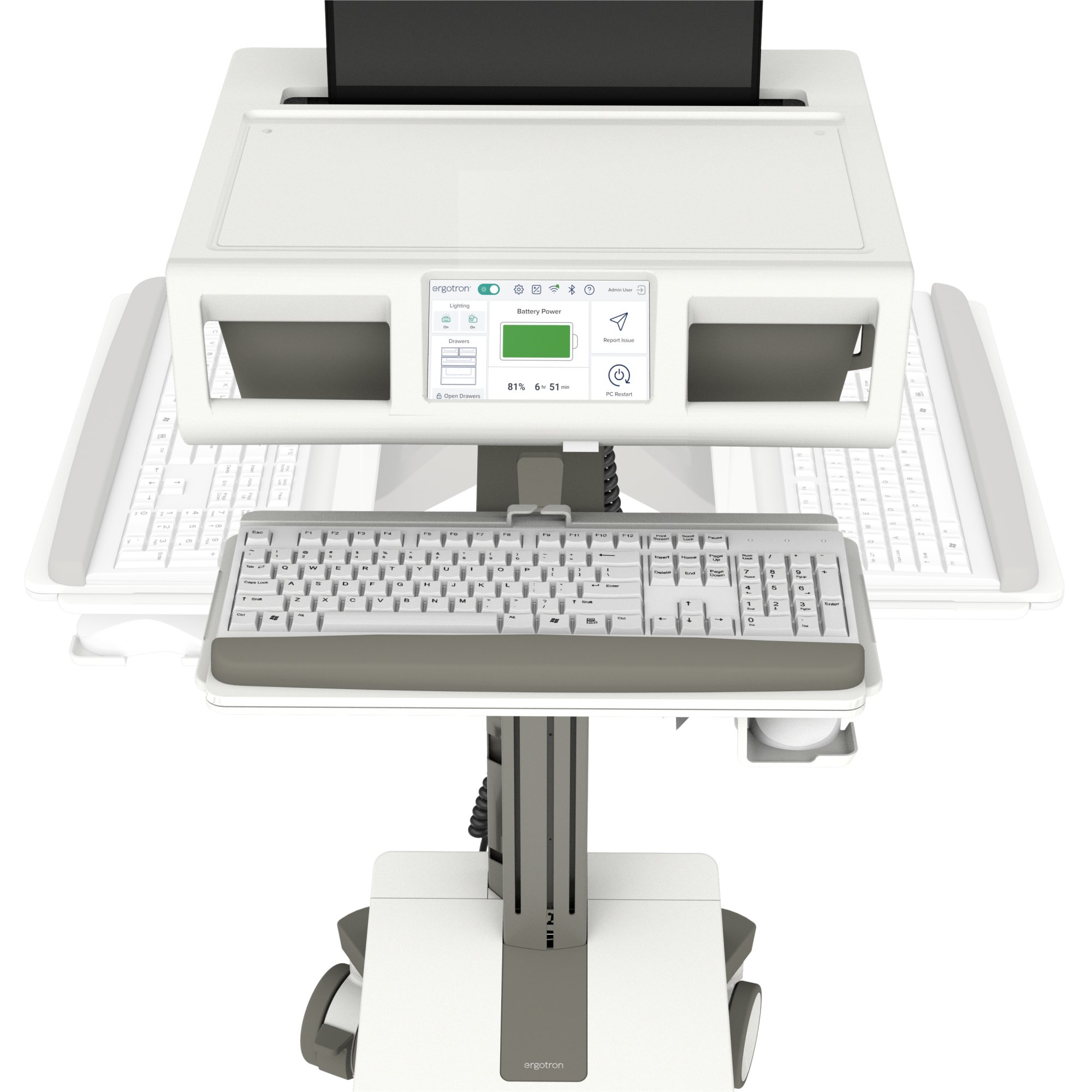 Ergotron M121-1101-100000-1-1 Mosaic Laptop Cart, AC Power, No Drawer