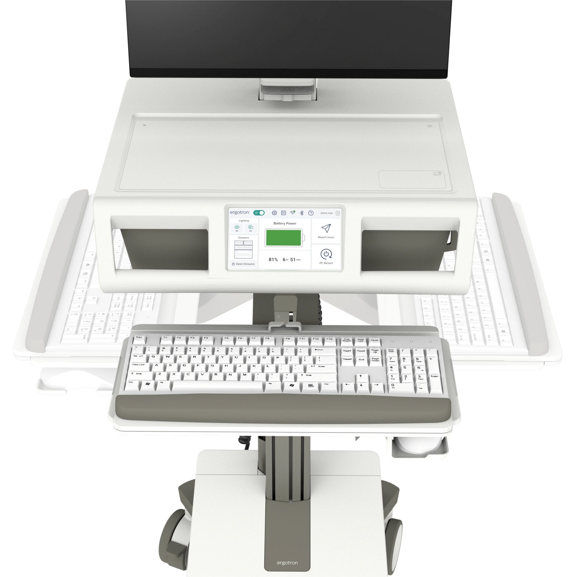 Ergotron M211-1101-100000-1-1 Mosaic LCD Cart, DC Power, No Drawer