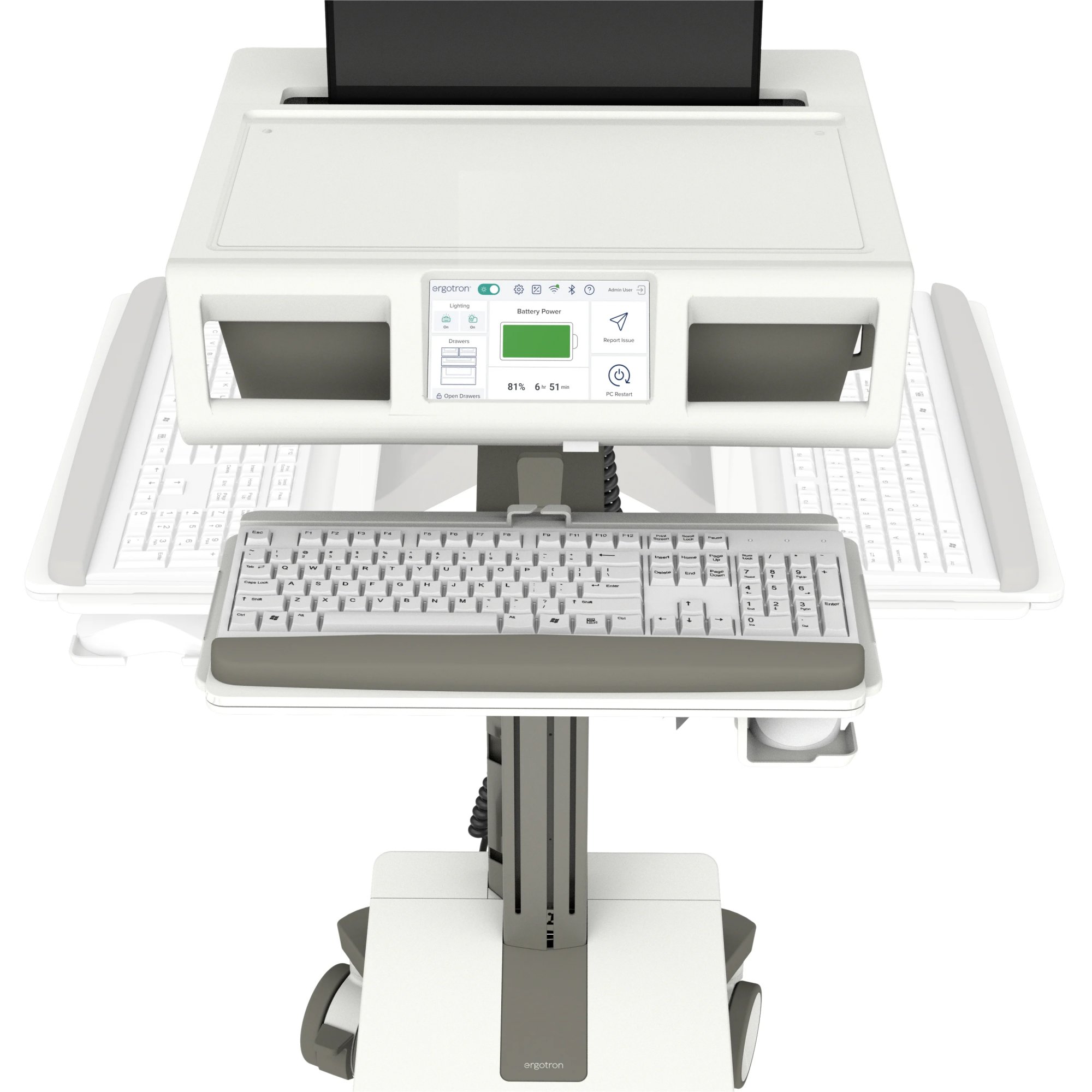 Ergotron M221-1101-100000-1-1 Mosaic Laptop Cart, DC Power, No Drawer