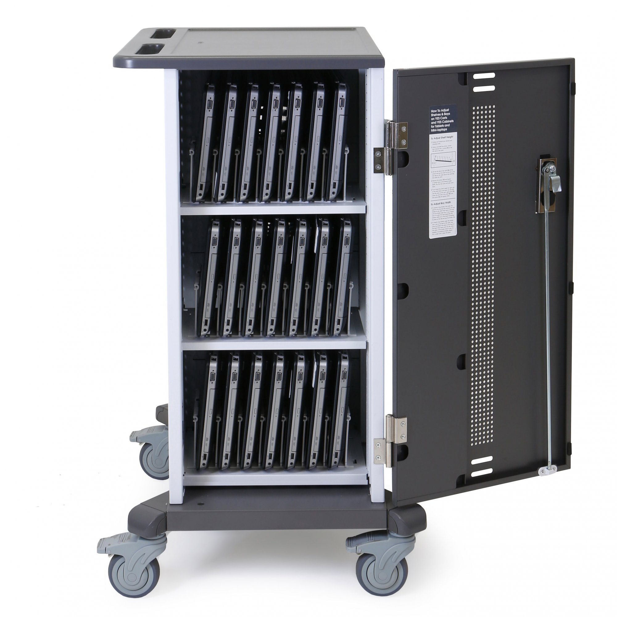 Ergotron YES24-CHR-1-65 YES24 Adjusta Charging Cart, Pre-wired