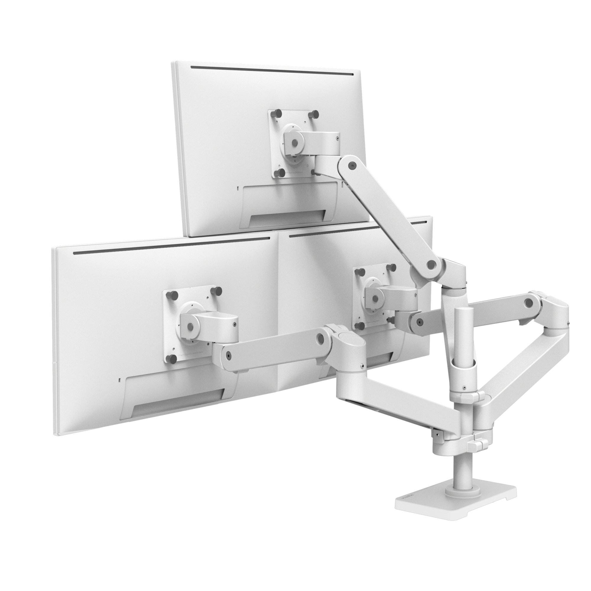 Ergotron LX Pro Triple Monitor Desk Mount Arm Bundle (white)