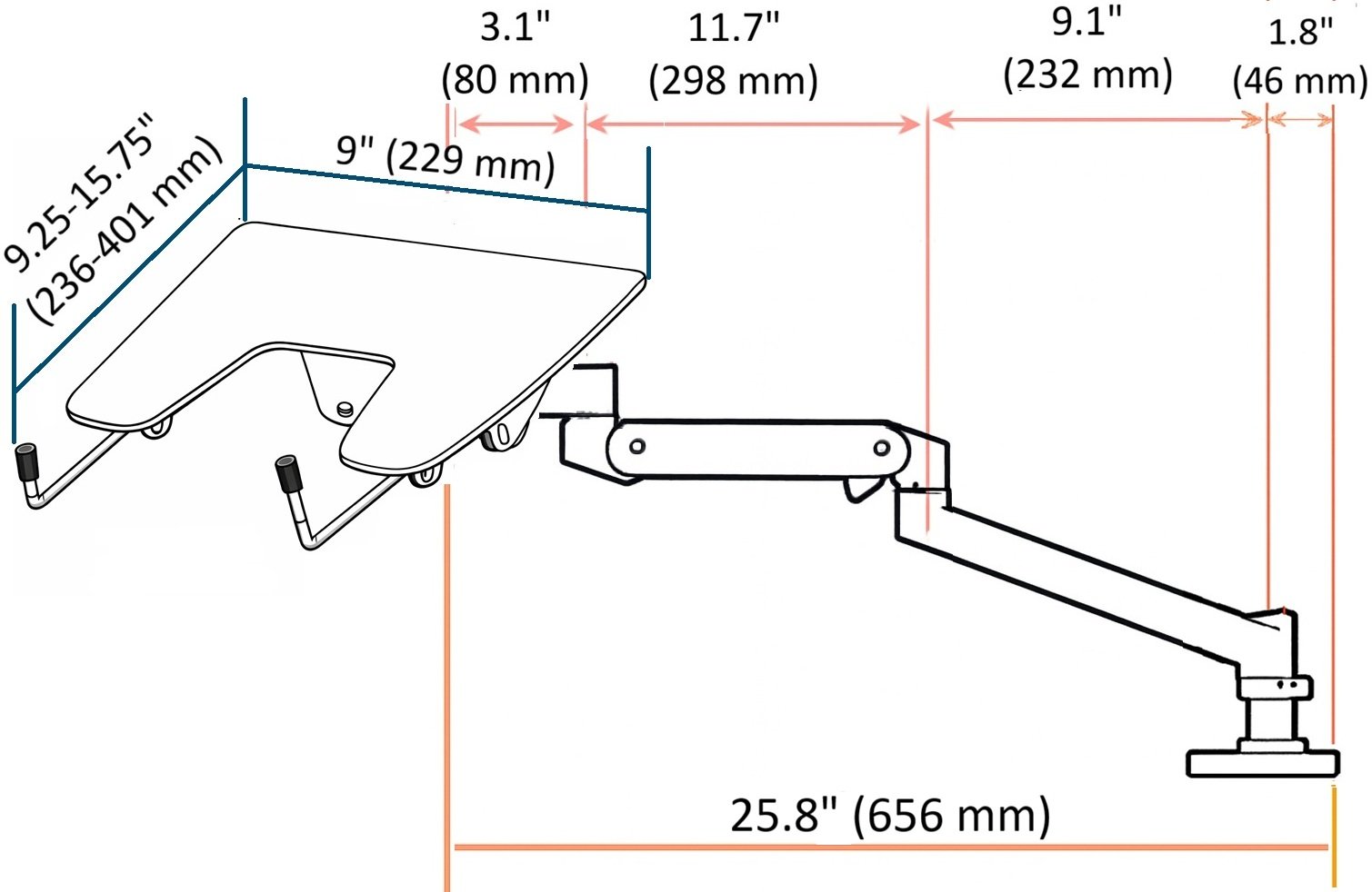 ErgoDirect EDL-2513D Desk Mount Laptop Arm
