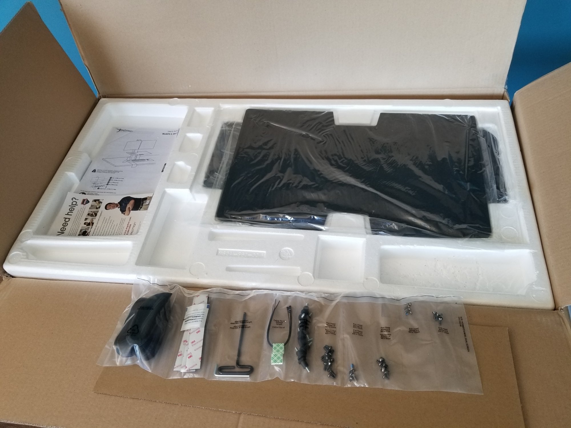 Open Box Standing Desk Converter, Ergotron 33-349-200 WorkFit-S Dual Monitor with Worksurface