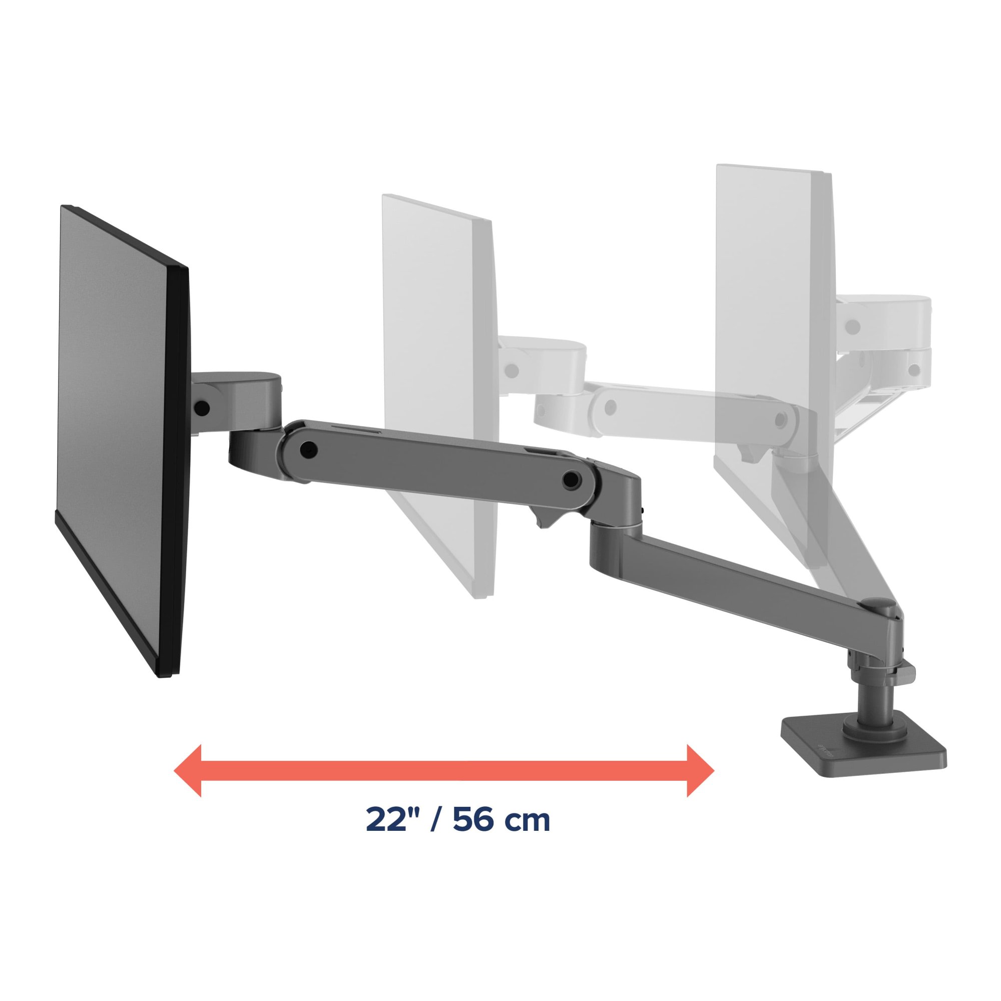 Ergotron 45-712-293 LX Pro Desk Monitor Arm, Low-Profile C-Clamp (grey)