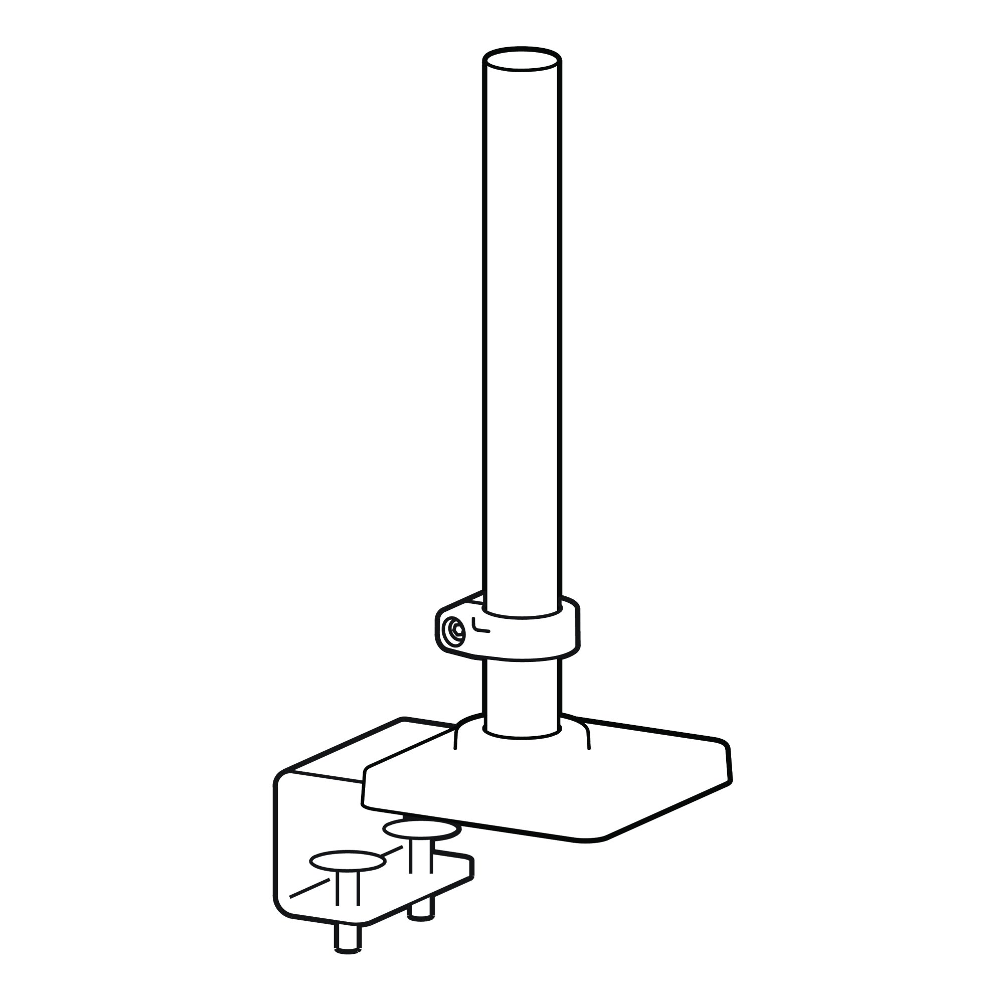 Ergotron 98-820-292 LX Pro Standard Base with C-Clamp, Tall Pole (black)