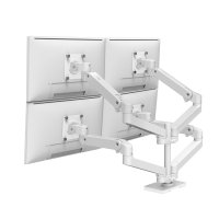 Ergotron LX Pro Desk Mount Quad Monitor Arm Bundle (white)