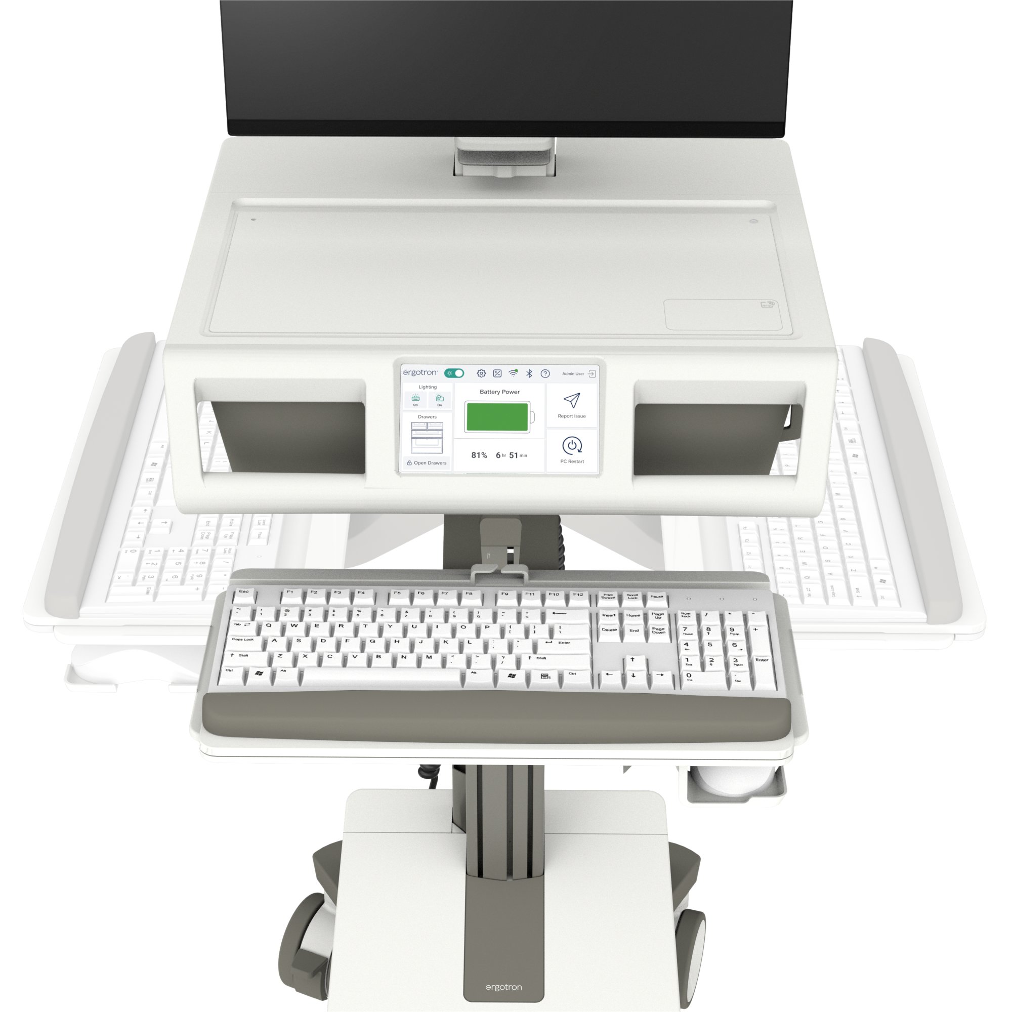 Ergotron M131-1101-100000-1-1 Mosaic LCD Cart with Flex Arm, AC Power