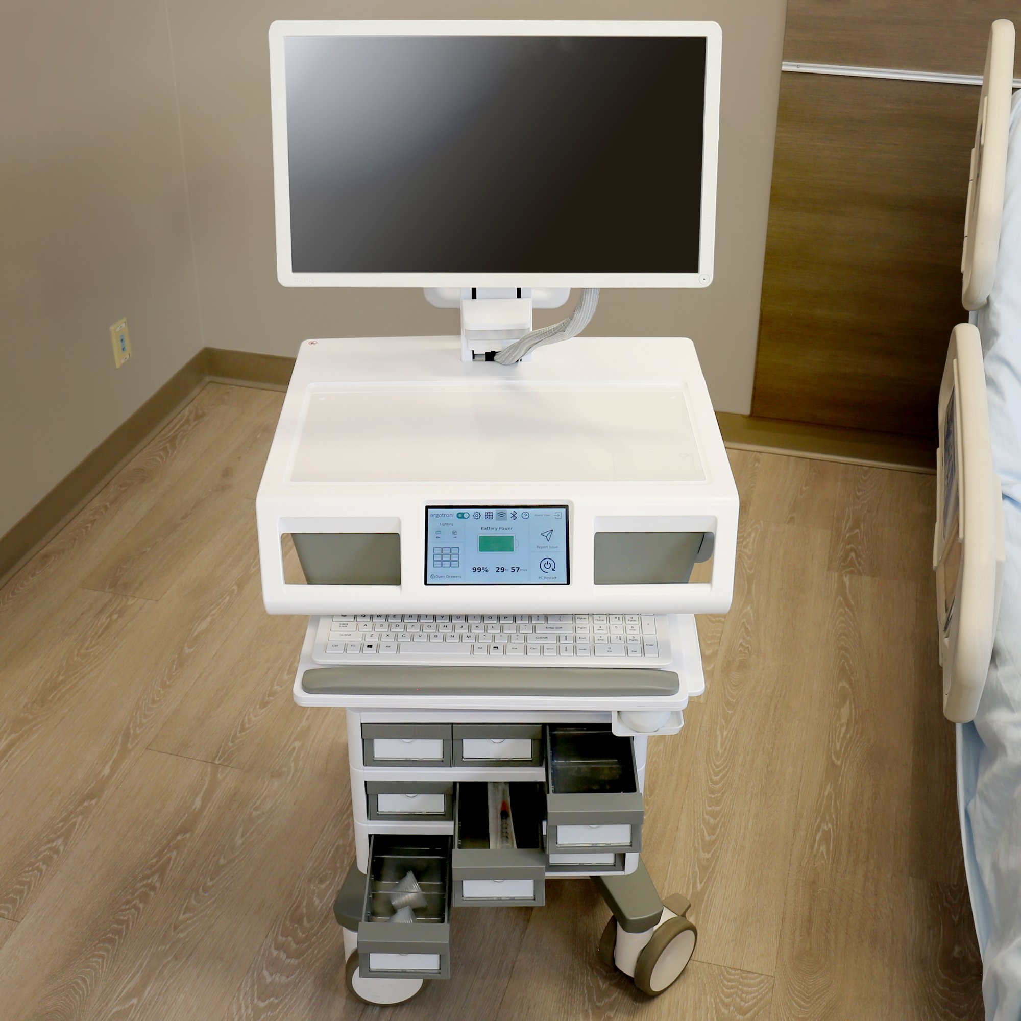 Ergotron M241-1101-100000-1-1 Mosaic LCD Cart with HD Riser, DC Power
