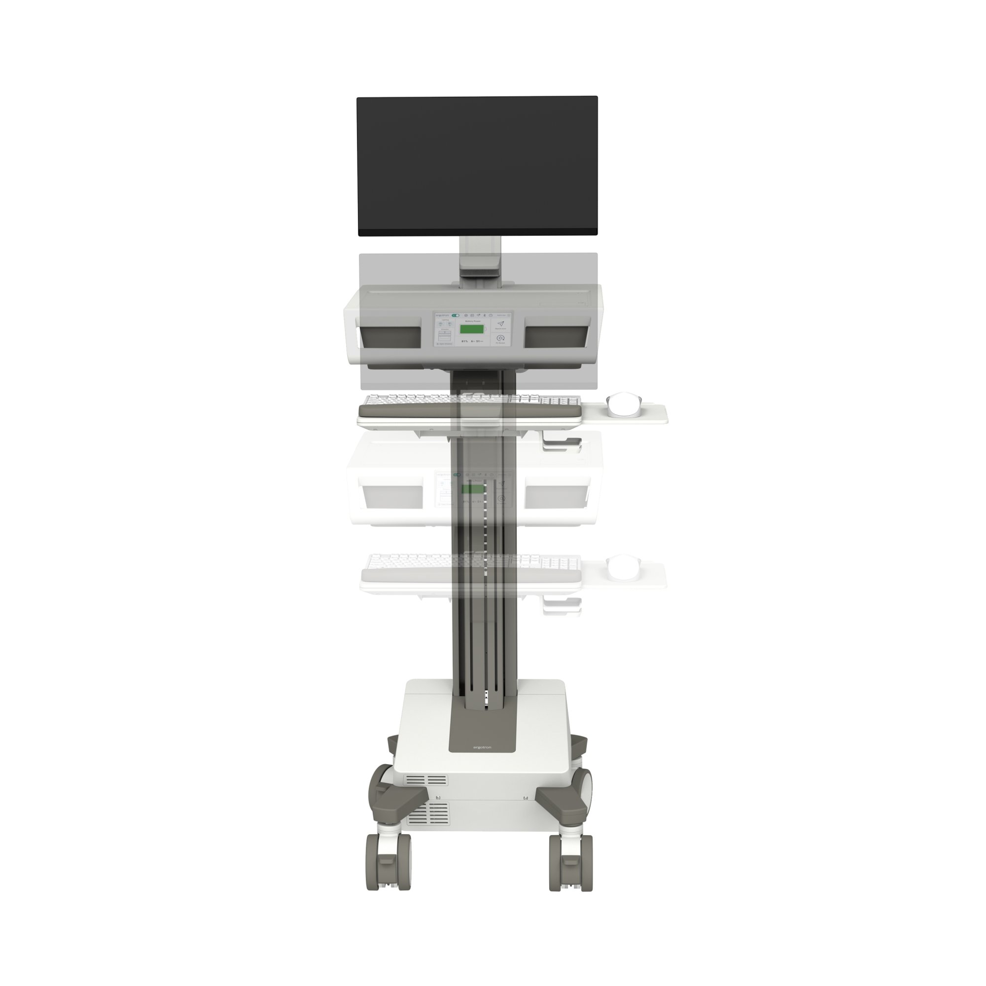 Ergotron M241-1101-100000-1-1 Mosaic LCD Cart with HD Riser, DC Power