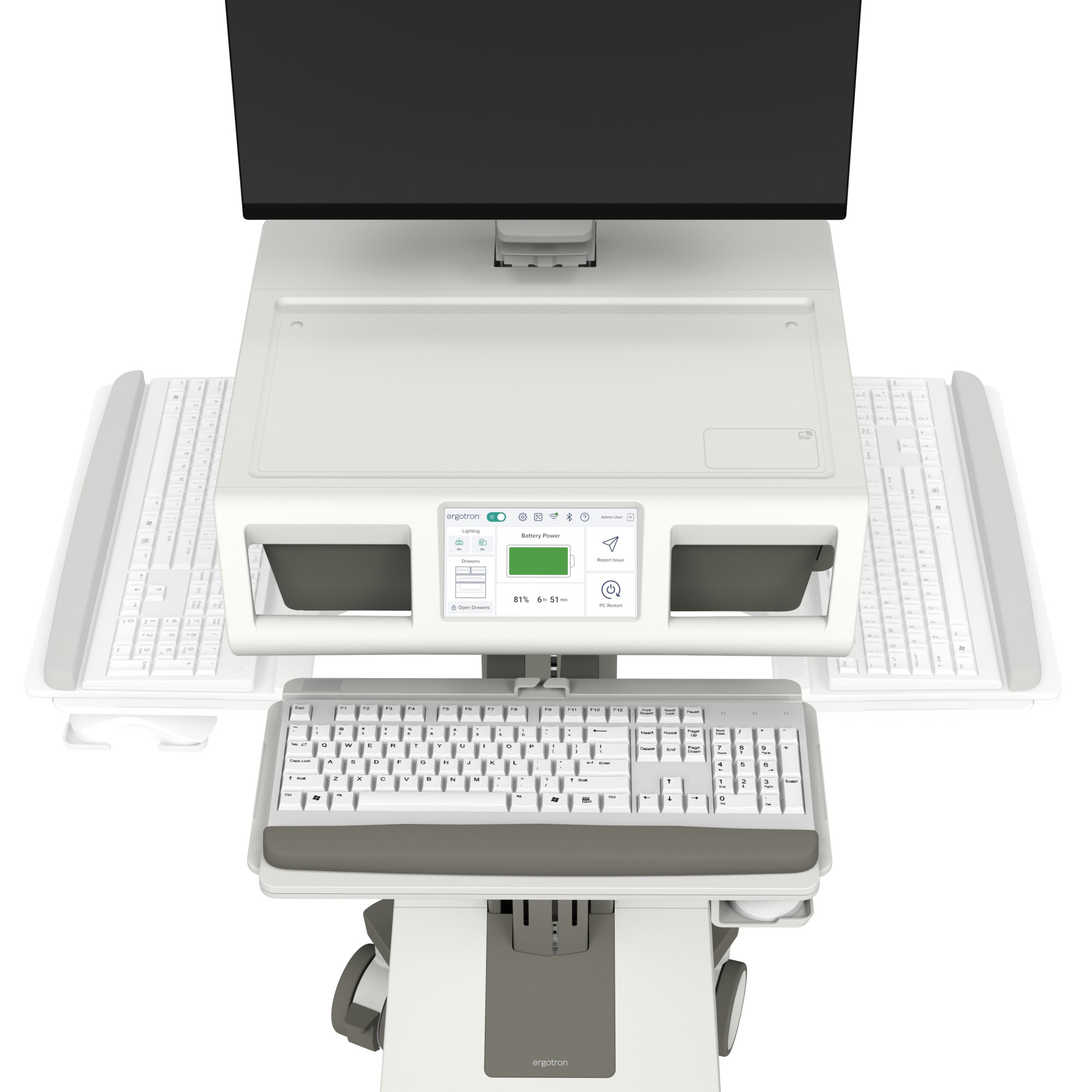 Ergotron M241-1101-100000-1-1 Mosaic LCD Cart with HD Riser, DC Power