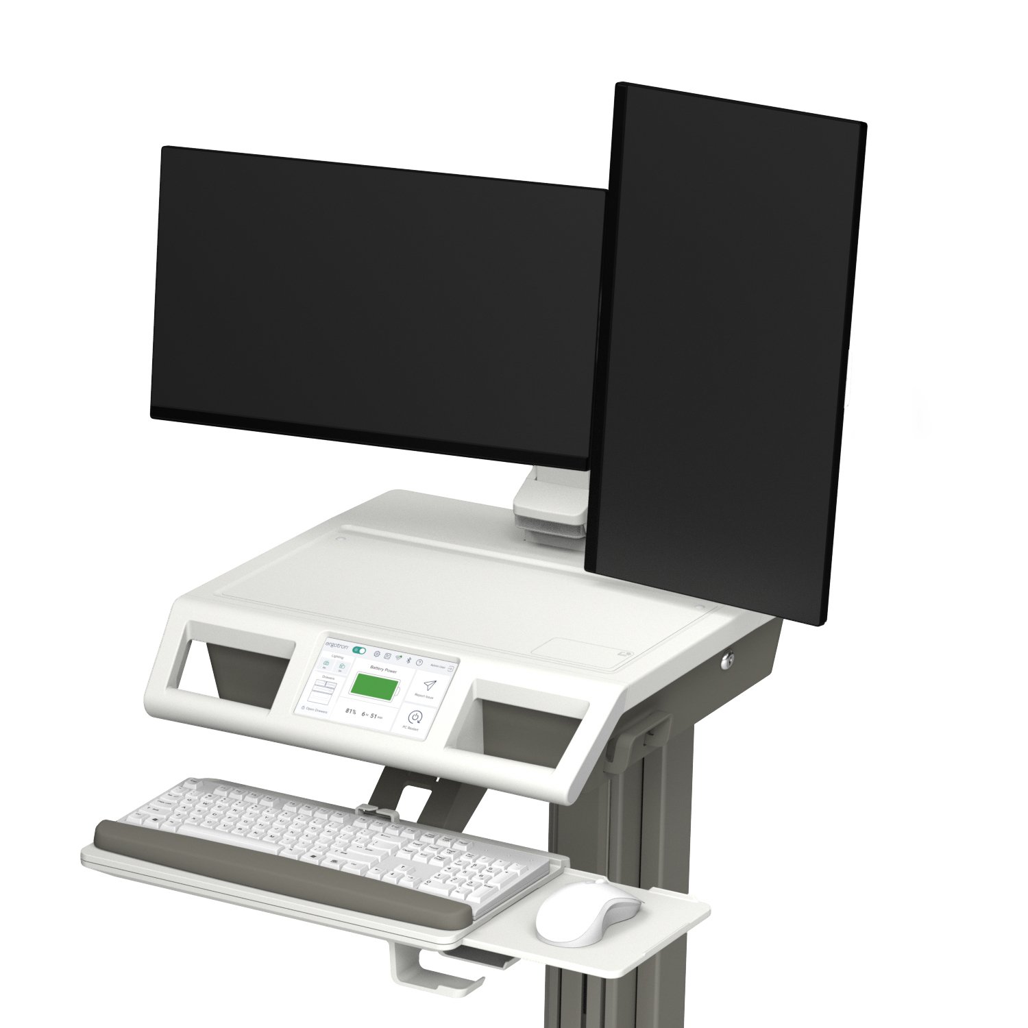 Ergotron M261-1101-100000-1-1 Mosaic Dual Side-by-Side Cart, DC Power
