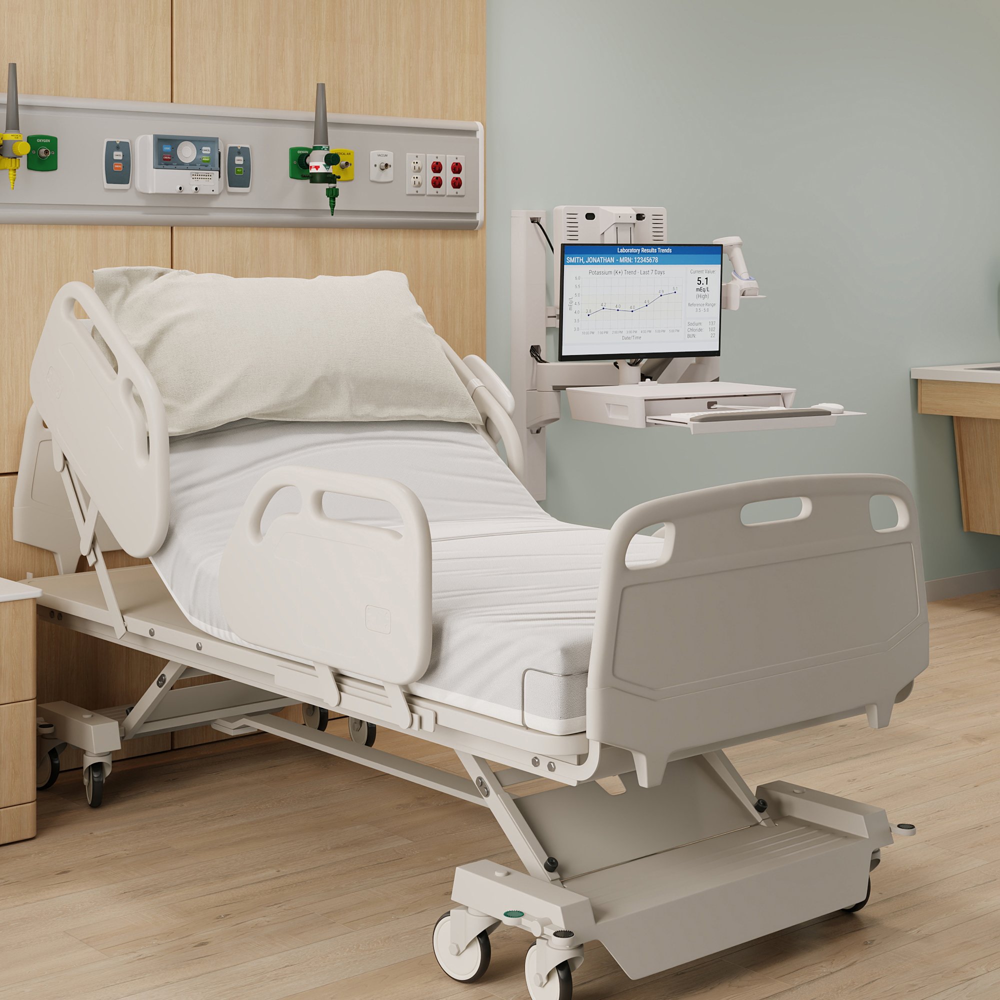 Ergotron 45-721-251 CareFit Combo System with Compact Worksurface