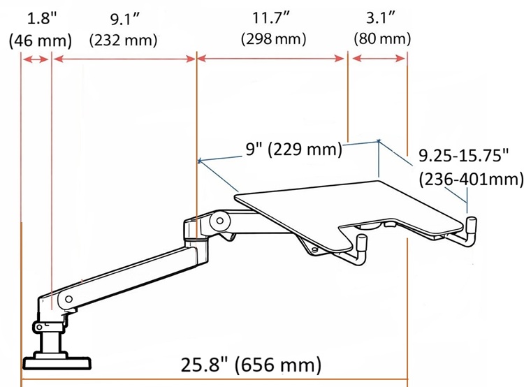 ErgoDirect EDL-2513D Desk Mount Laptop Arm