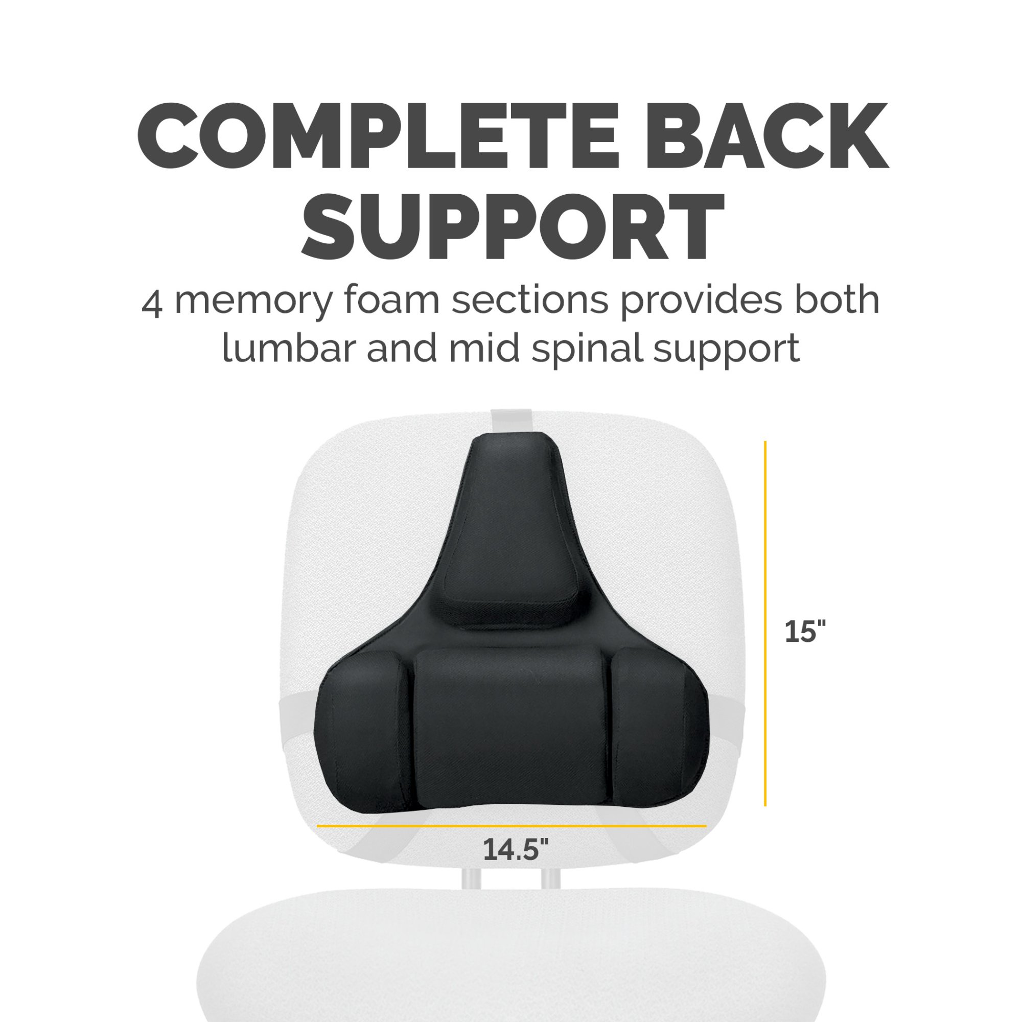 Fellowes 8037601 Back Support with Microban Antimicrobial Protection