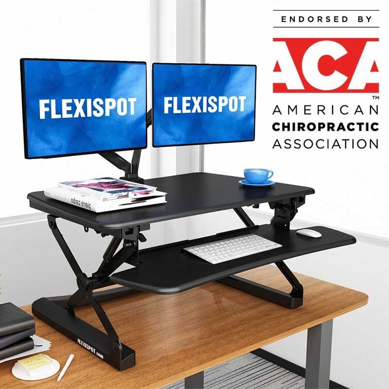 Flexispot M2 ClassicRiser 35" Standing Desk Converter in Black color