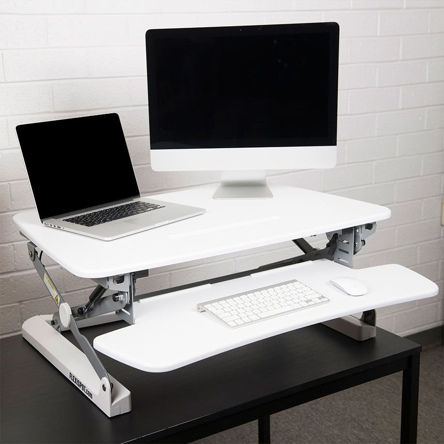 Flexispot M2 ClassicRiser 35" Standing Desk Converter in White color