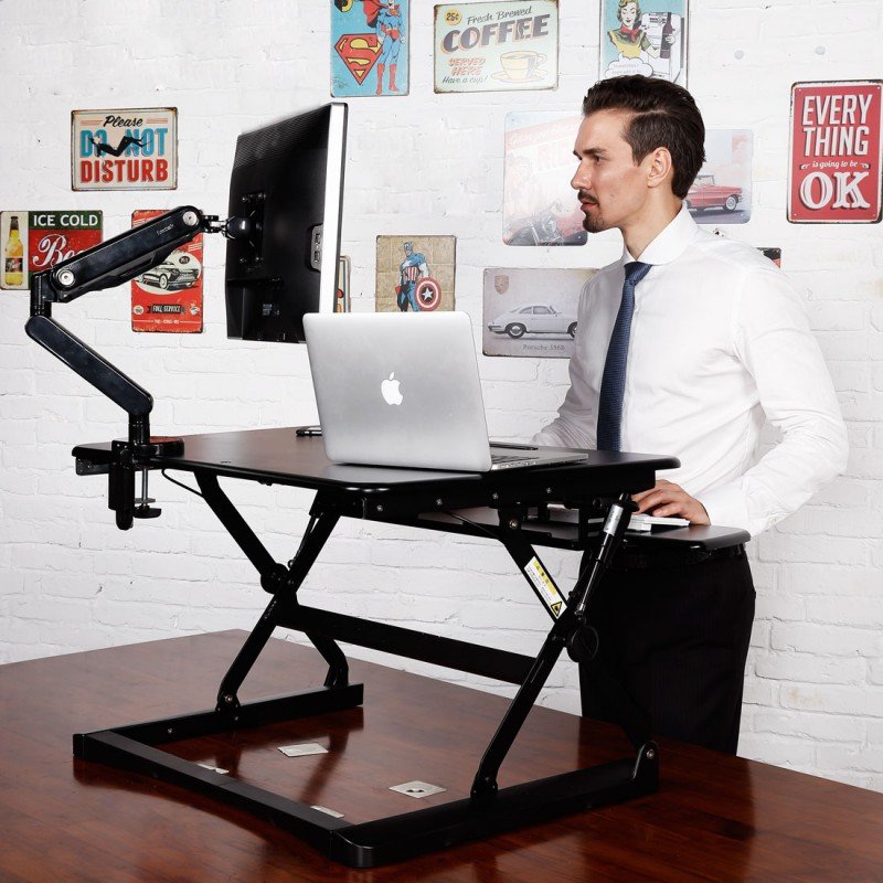 FLEXISPOT HEIGHT ADJUSTABLE SIT-STAND DESKTOP WORKSTATION STANDING DESK