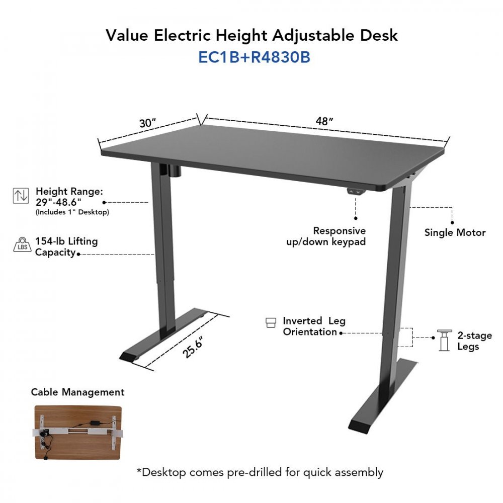 Flexispot EC1 Value Electric Height Adjustable Desk