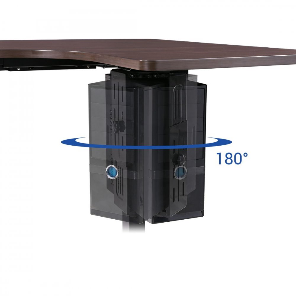 360° Swivel Flexispot CH1B CPU Holder Under Desk/Computer Wall Mount w/Adjustable Size to accommodate Most ATX Size Cases 