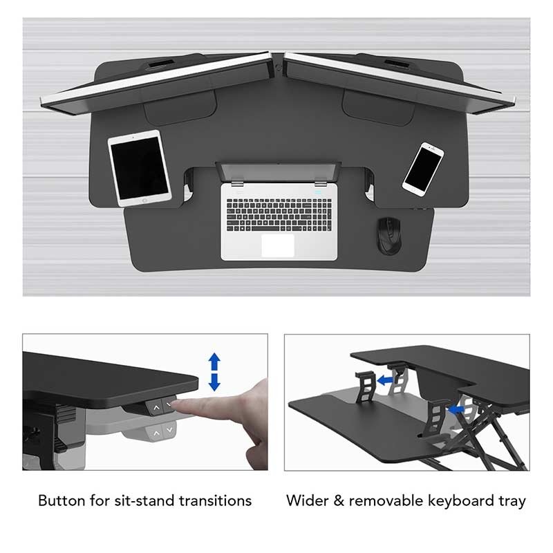 Flexispot EM7L-E Motorized AlcoveRiser Standing Desk Converter - 40"