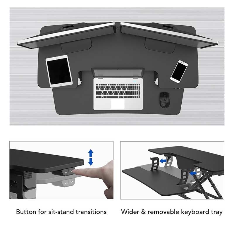 Flexispot EM7L Motorized AlcoveRiser Standing Desk Converter - 40"