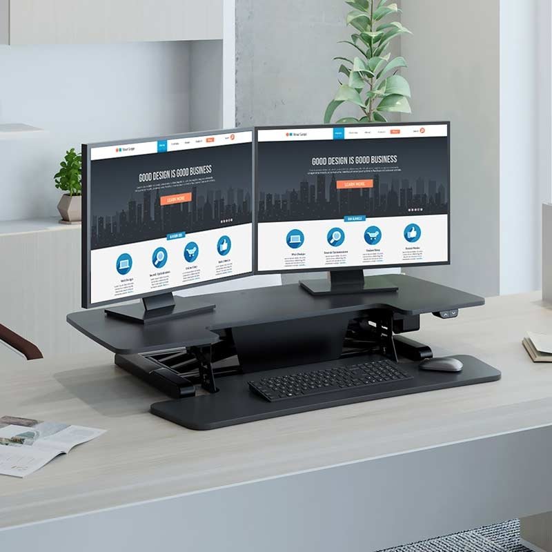 Flexispot EM7L-E Motorized AlcoveRiser Standing Desk Converter - 40"