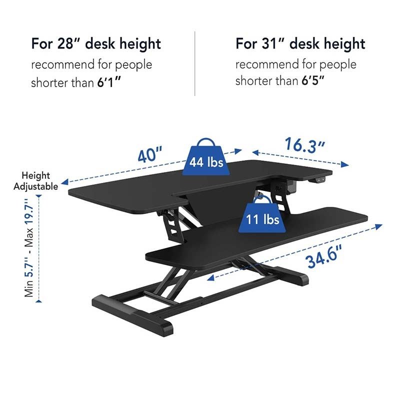 Flexispot EM7L-E Motorized AlcoveRiser Standing Desk Converter - 40"