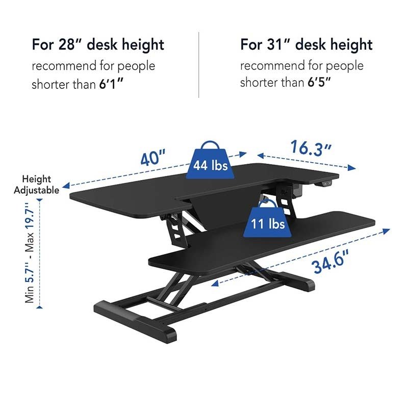 Flexispot EM7L Motorized AlcoveRiser Standing Desk Converter - 40"