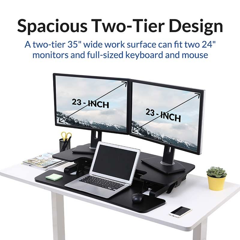 Flexispot M7MB or M7MN AlcoveRiser Standing Desk Converter - 35"