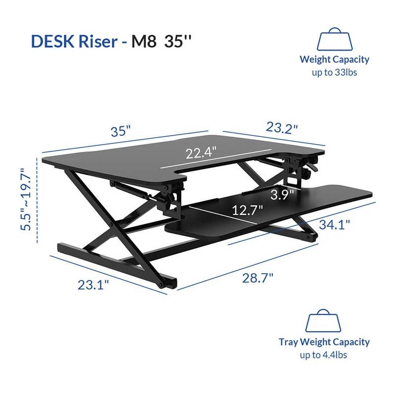 Flexispot M8MB EdgeRiser Standing Desk Converter - 35