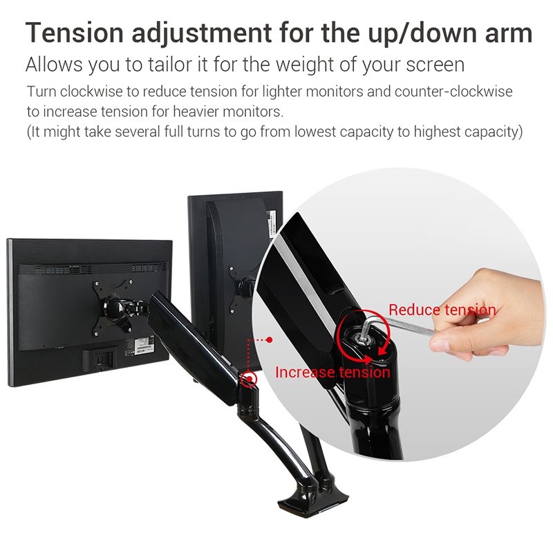 Tension adjustment for the up/down arm