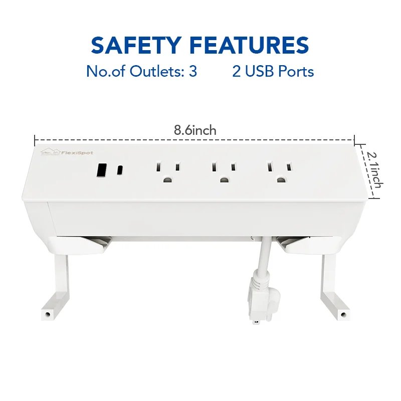 Clamp Power Strip With USB PS015W 